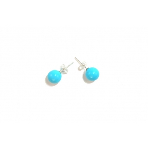 Blue Turquoise and Sterling Silver Stud Earrings Blue Turquoise and Sterling Silver Stud Earrings
